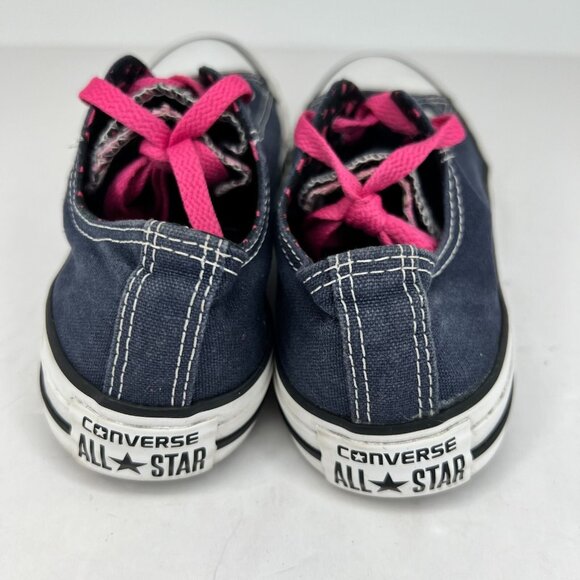 Converse Unisex 136568F Navy Blue Pink Hearts Double Tongue Size 7M 9W Sneakers - Picture 5 of 10